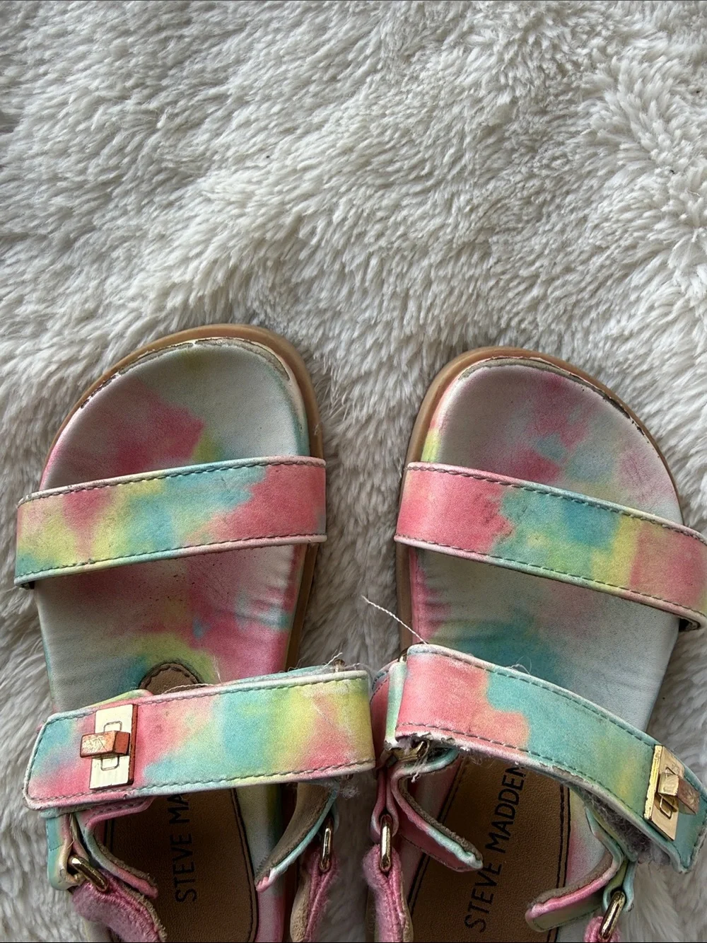 Steve Madden Kids Pastel Tie-Dye Strap Sandals
